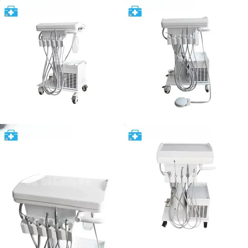 EU US RU UK IN Stock GreatLife Dent 550W Mobile Portable Turbine Unit 2/4Hole+Silent Oil Free Air Compressor+Handpiece