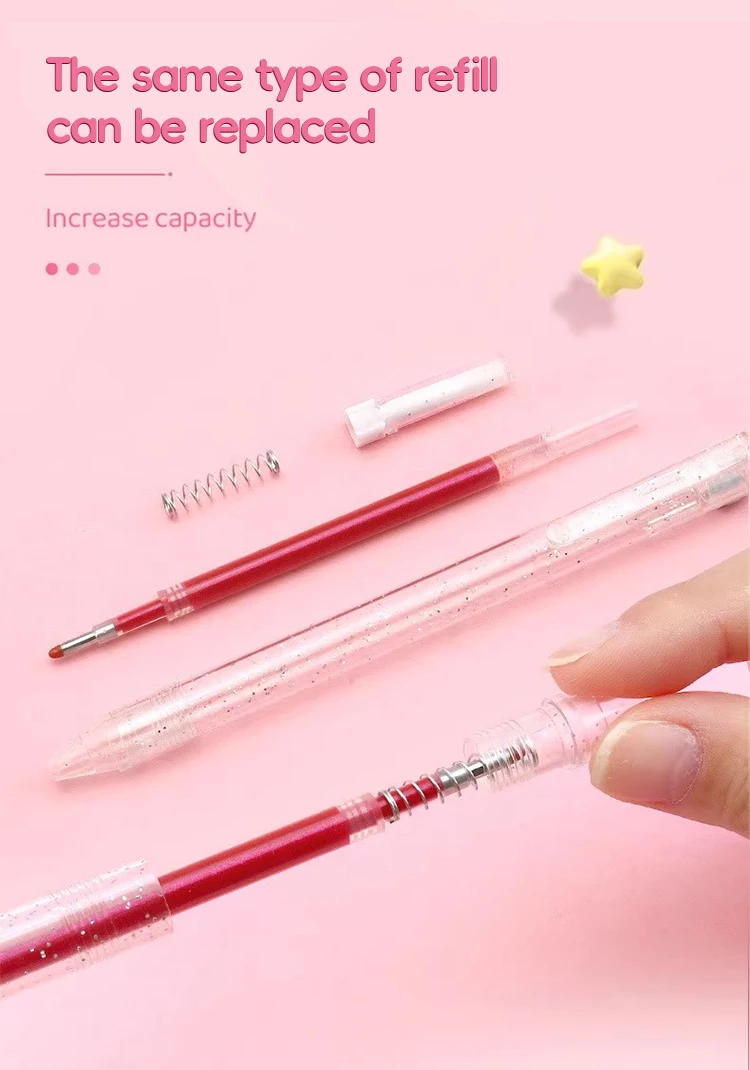 8/12/18/24/36/48 Farben Flash Stifte/Einziehbare Glitter Gel Stifte Handschrift Stifte für Schreiben Notizen Kunst Färbung Zeichnung DIY – Detail 7