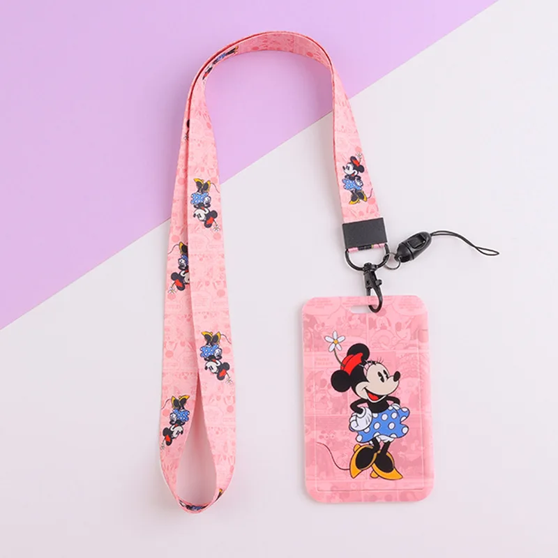 ディズニー ミッキーマウス ミニー バスカードホルダー ランヤード 女の子 ドアカードケース ネックストラップ 名刺 学生 子供 小さなギフト