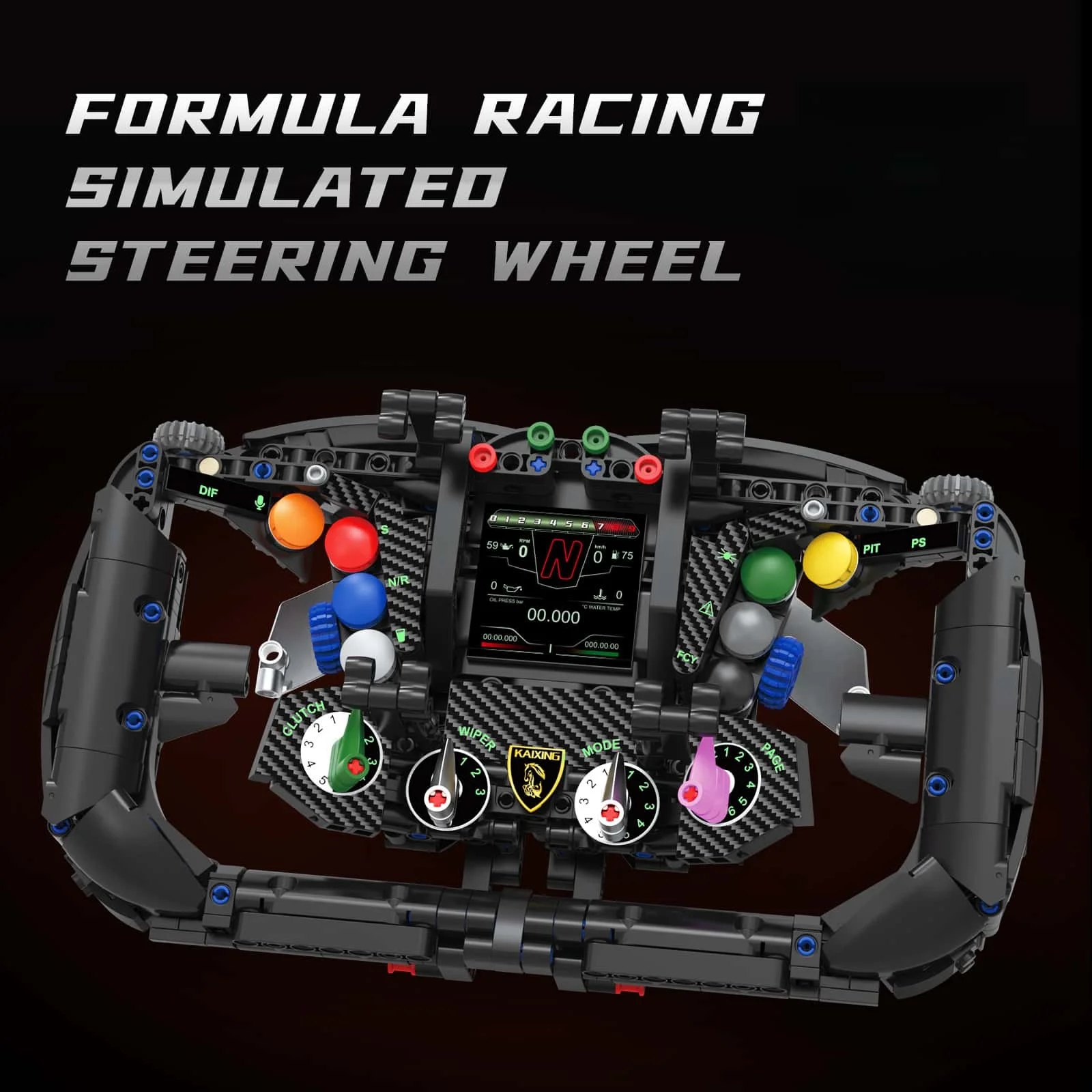 MOC Racing Steering Wheel Building Blocks Kit with Mobile APP Control Realistic Movable Design Ideal Christmas Gift for Car Love