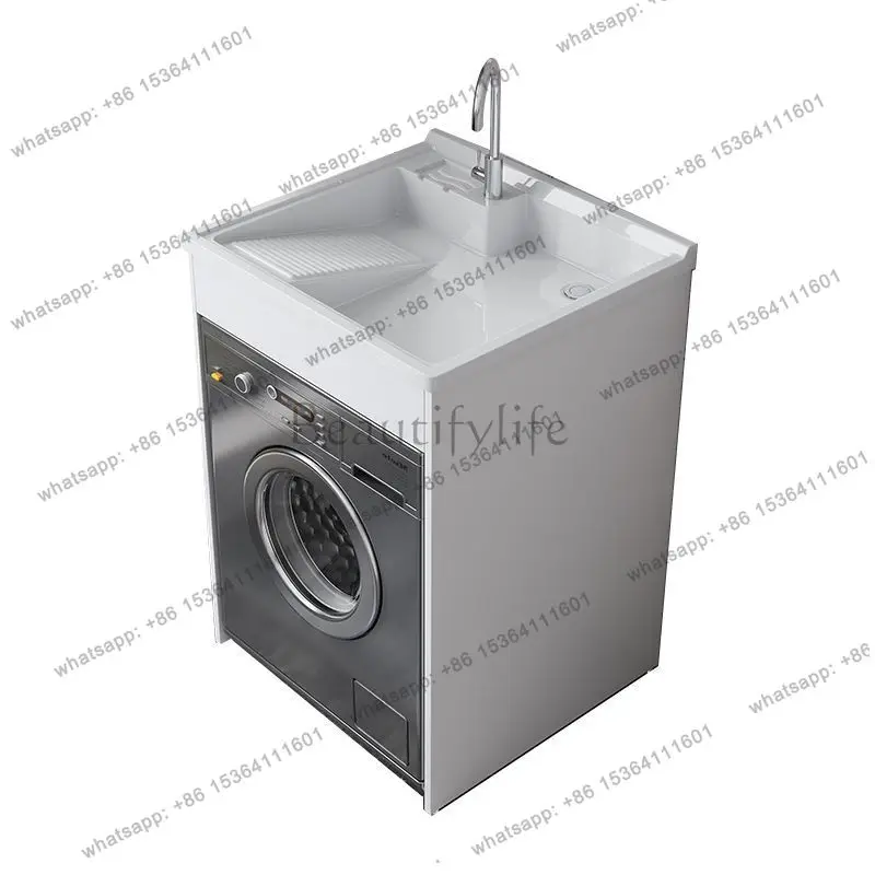 

Solid Wood Balcony Washing Machine Cabinet Nordic Creative Washing Machine Cabinet Washboard Bathroom Furniture