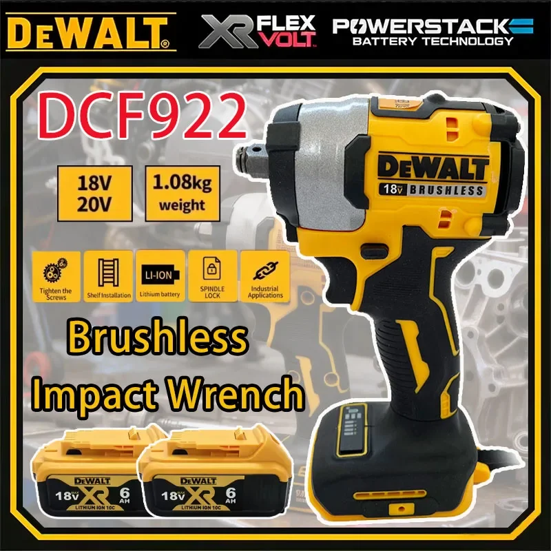 

Бесщеточный ударный гайковерт Dewalt DCF922, 610 Н·м, аккумуляторный, с большим крутящим моментом, регулируемой скоростью, электрический гайковерт, перезаряжаемый инструмент