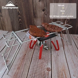 CAMPINGMOON TSD Barbecue Grill With Multiple Levels Adjustable Height For Barbecue Stainless Steel Mesh Camping Barbecue Mesh