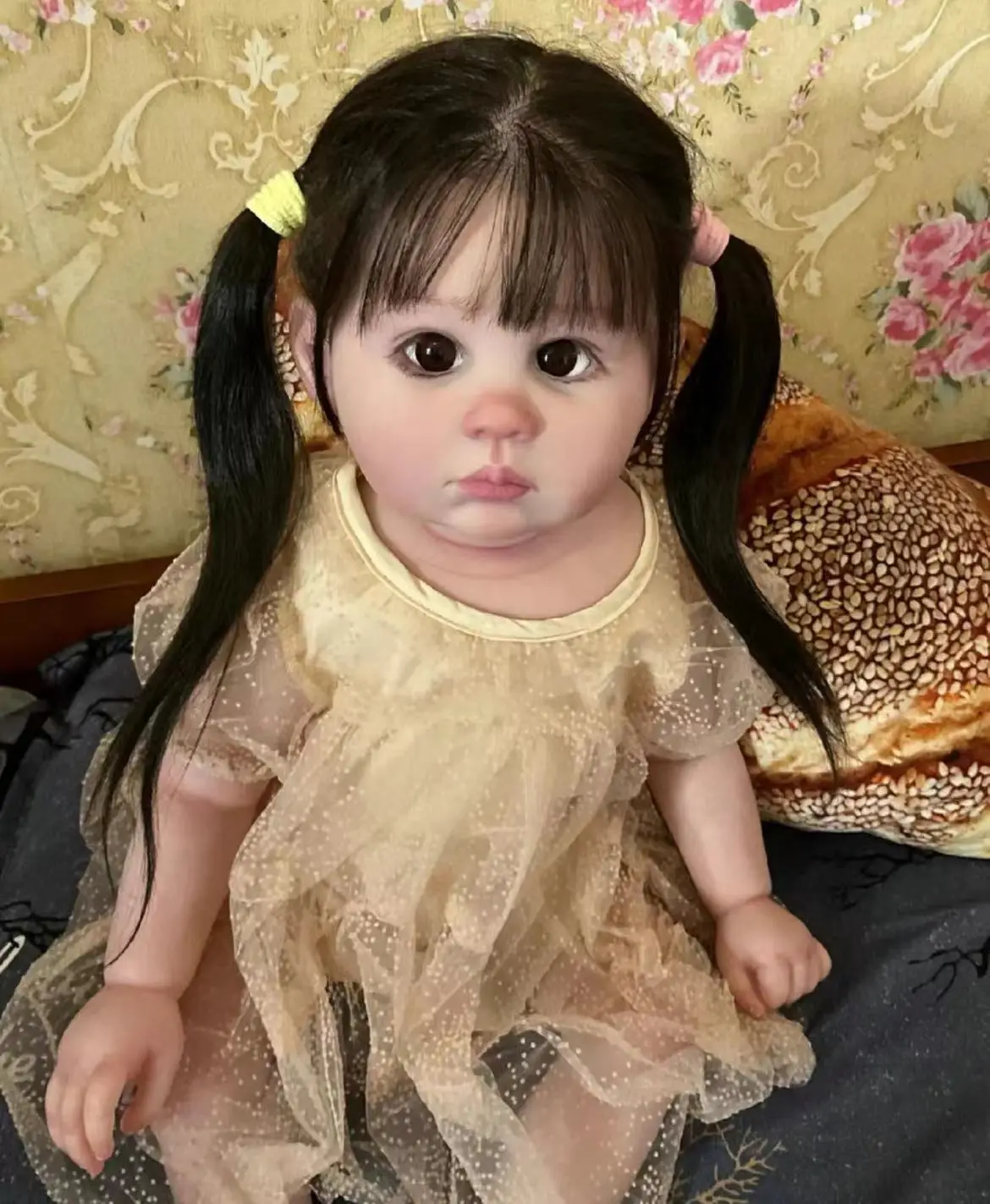 

FBBD Customized Limited Supply 28inch Reborn Baby Doll Julieta With Hand-Rooted Black Hair Already Finished Doll