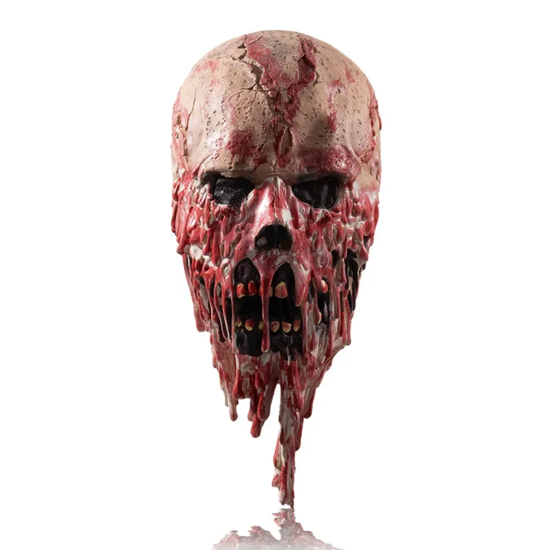 Horror blutige Schädel Maske Cosplay beängstigend Skelett Voll gesicht Latex Masken Helm Halloween Party Kostüm Requisiten