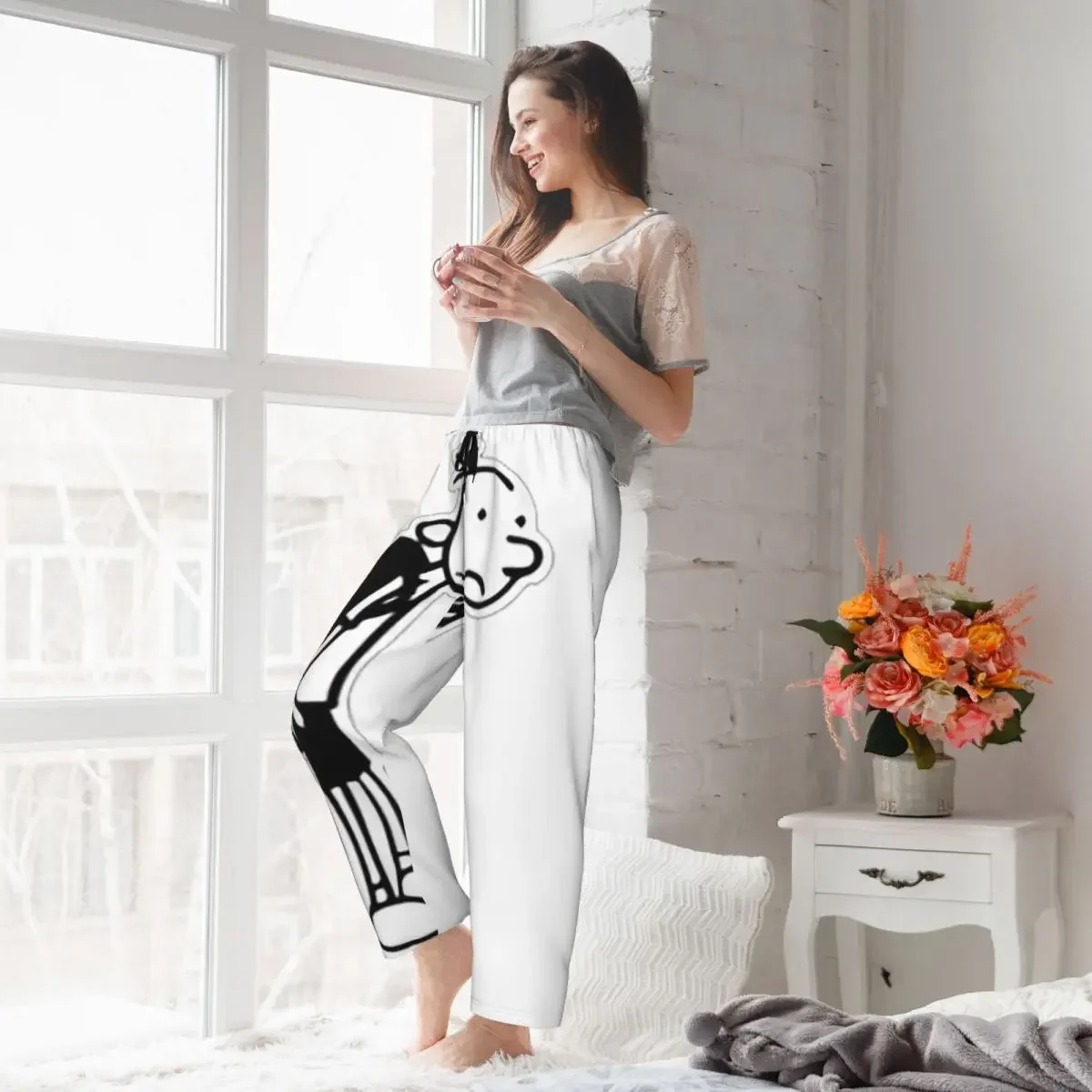Custom Diary Of A Wimpy Kid 1 Women Pajama Pants Lounge Sleep Sleepwear Bottoms with Pockets view 3