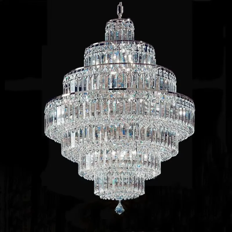 الحديثة K9 كريستال Led الثريات الخفيفة الإمبراطورية الفرنسية الذهب الكروم الثريات الإضاءة على نطاق واسع #2