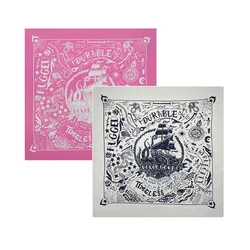 White And Pink Colors Bandannas Cotton Sea Printed Men Pocket Square Scarf Ladies Headband Neckerchief Headwear