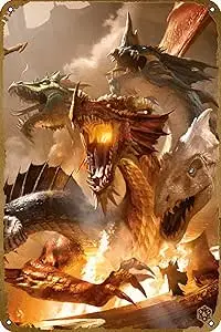 The Rise of Tiamat Poster Vintage Game Tin Sign Retro Metal Tin Sign 8x12 Inches