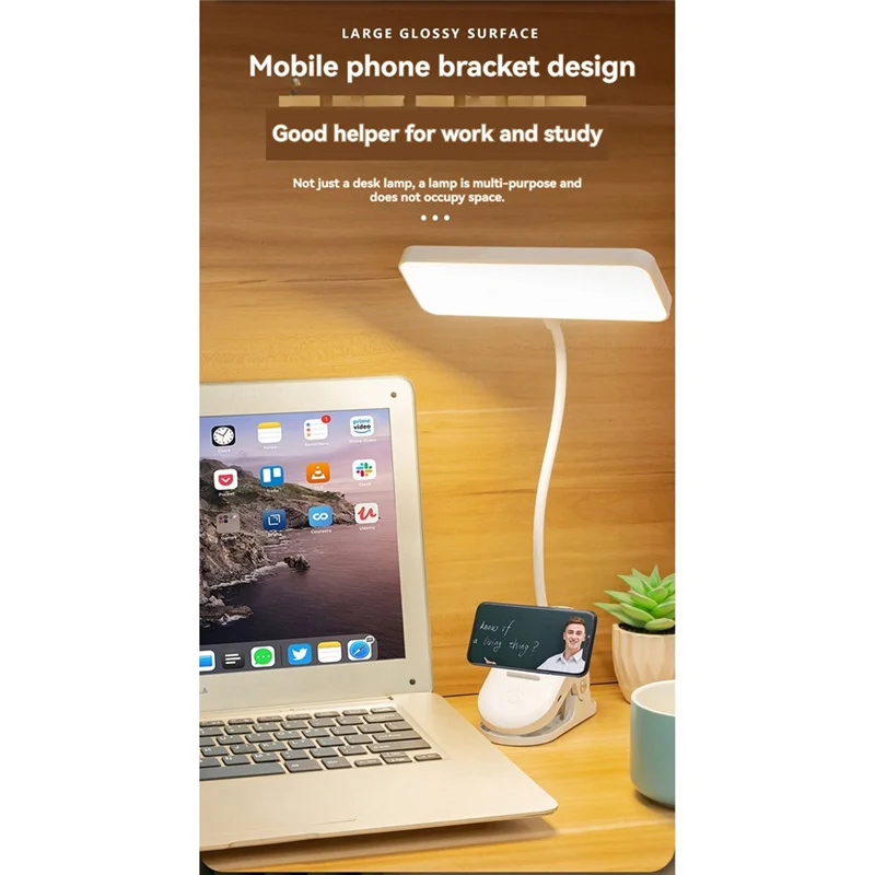 F-3C Weiße Buchlampe, USB-Aufladung und Anschluss, Dual-Purpose-Leselampe, tragbar, flexibel, einfach zu befestigende Nachtleselampe