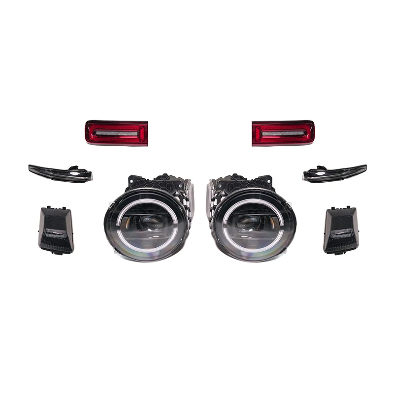 For G-Class W464 W465 Black Night Headlight Turning Light Taillights Side Mirror LED Fit for 2019 Year+ ABS+LED Material W464 W4
