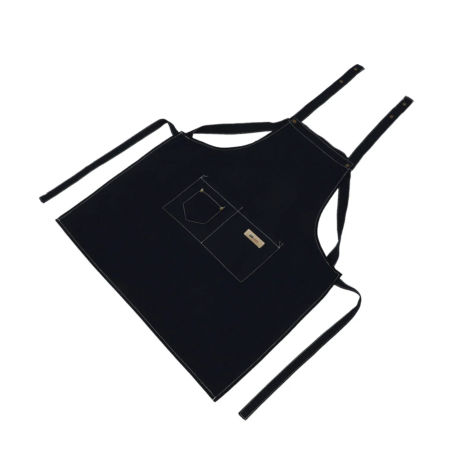 

Oil-Proof Cotton For Kitchen Cooking Adjustable Belt Household Solid Color Housework Apron Easy Clean Foldable Pocket Sleeveless