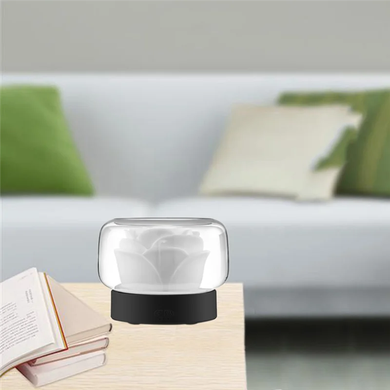 A59E-400Ml زهرة تنقية الهواء المرطب الروائح الناشر الضروري النفط مع مصباح لتهيئة الجو للمنزل