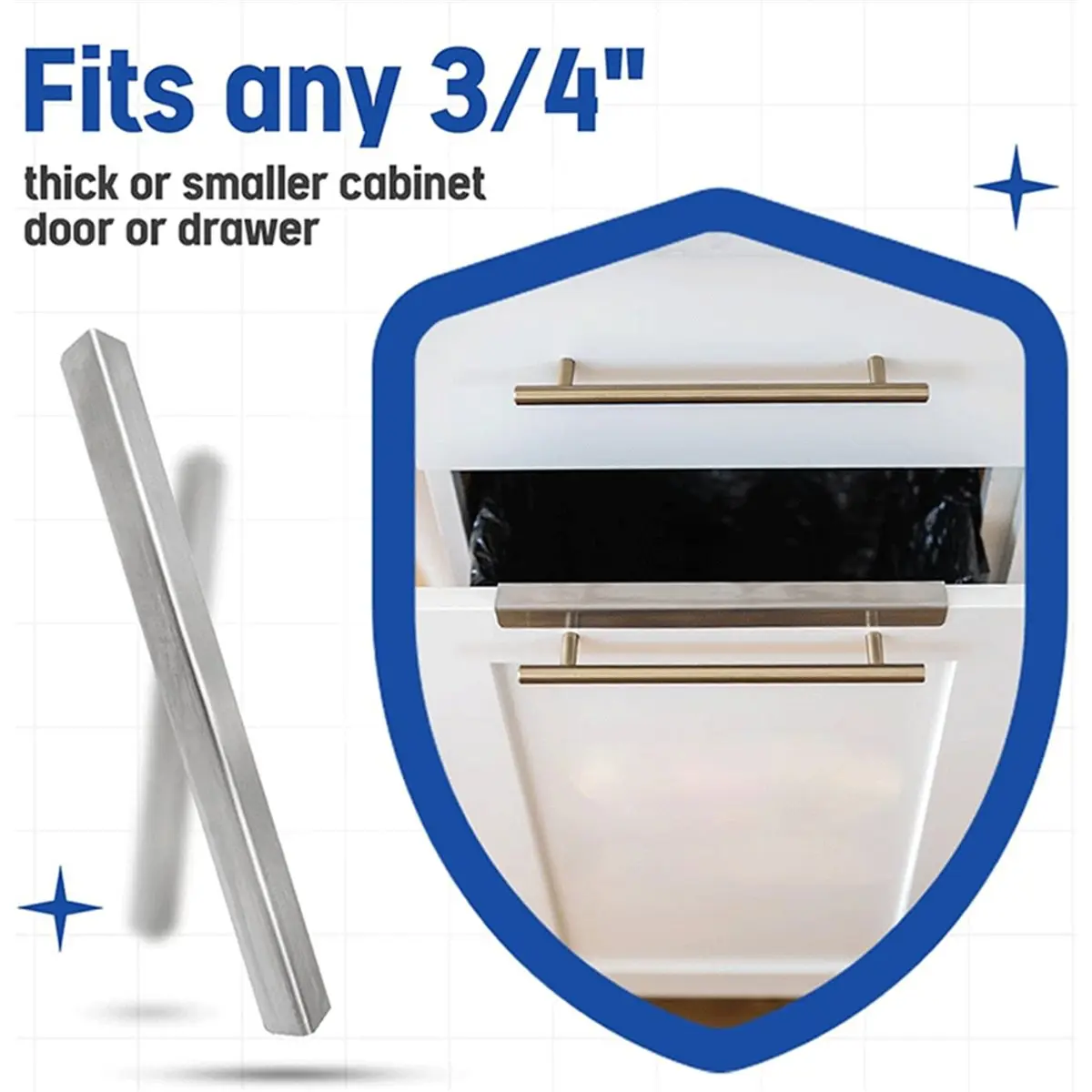 A67T NEW Stainless Steel Drawer Cap Protects Cabinet Edges From Damage Fits 3/4