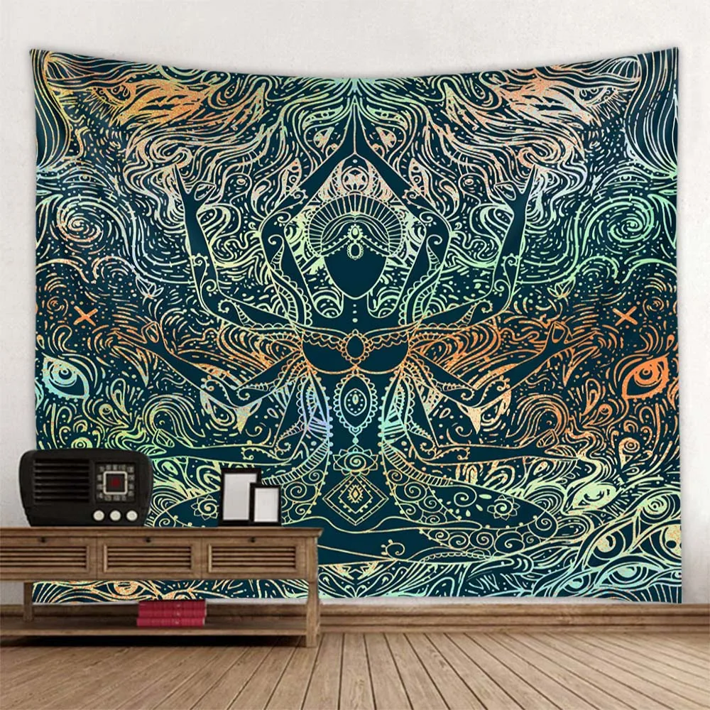 Meditação Arte Tapeçaria Pendurado Na Parede, Mandala Pano, Psicodélico, Fundo De Yoga, Decoração Da Sala De Estar