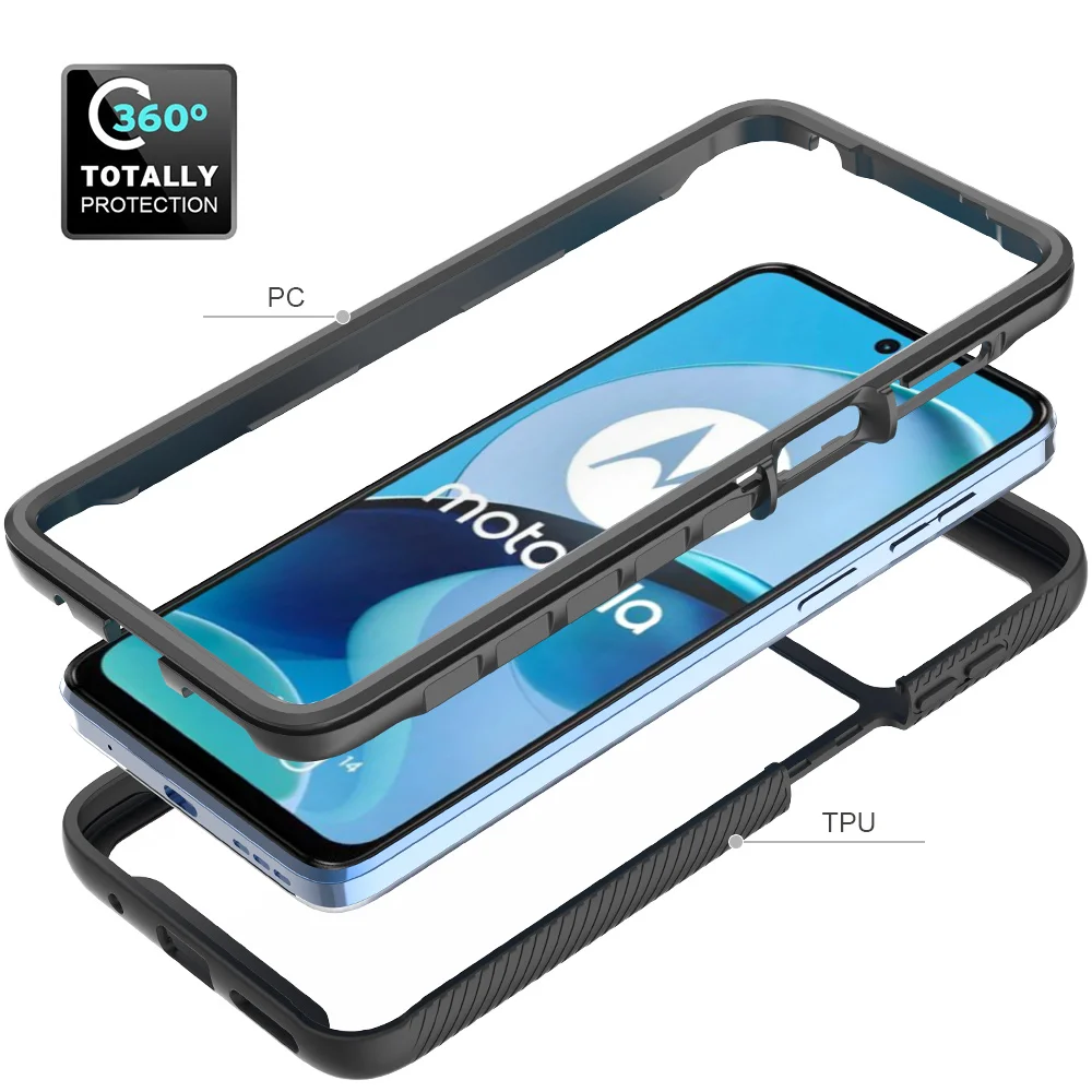 For Motorola Moto G14 G53 G23 G13 G82 G62 G52 G42 G32 G22 E20 E13 G60S G31 51 71 50  Case Hard HD Transparent Protect Back Cover