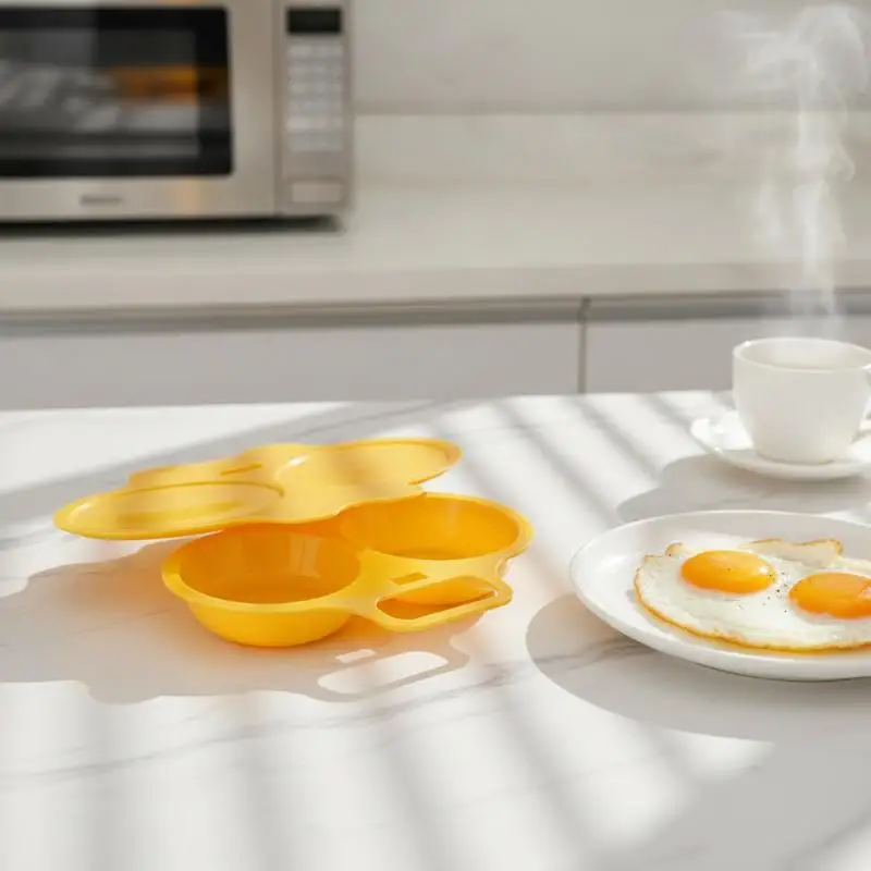 Portable Plastic Microwave Egg Steamer Non Stick Quick Cook Egg Mold Multifunctional Kitchen Gadget for Egg Dishes