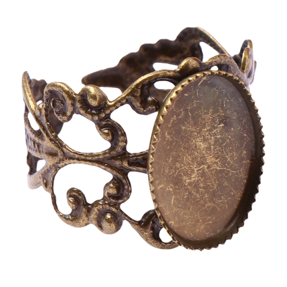 

10pcs 18X14Mm Flower Shape Ring Support Tray Resin Metal Jewelry Holder Compact Design Desktop Decor Coffee Durable Smooth