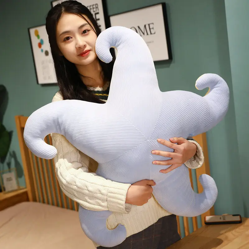 50/75CM Huge Real-life Starfish Cushion Stuffed Toys Soft Sea Cartoon Nap Pillow Reading Work Office Back Support Girl Plush