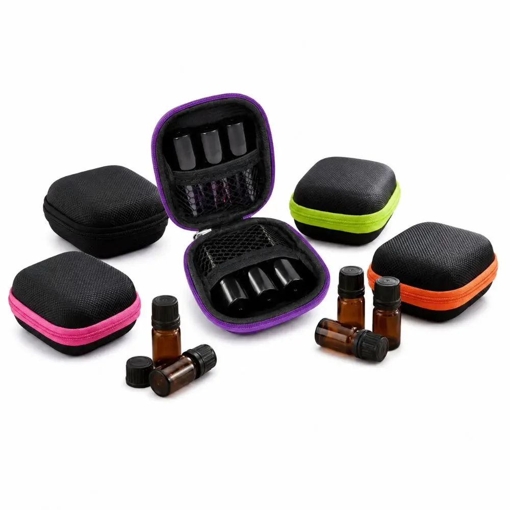 Portable Shockproof Essential Oil Storage Box Hard Shell Compact Earbud Organizer Moisture-proof Carrying Case Home Organization