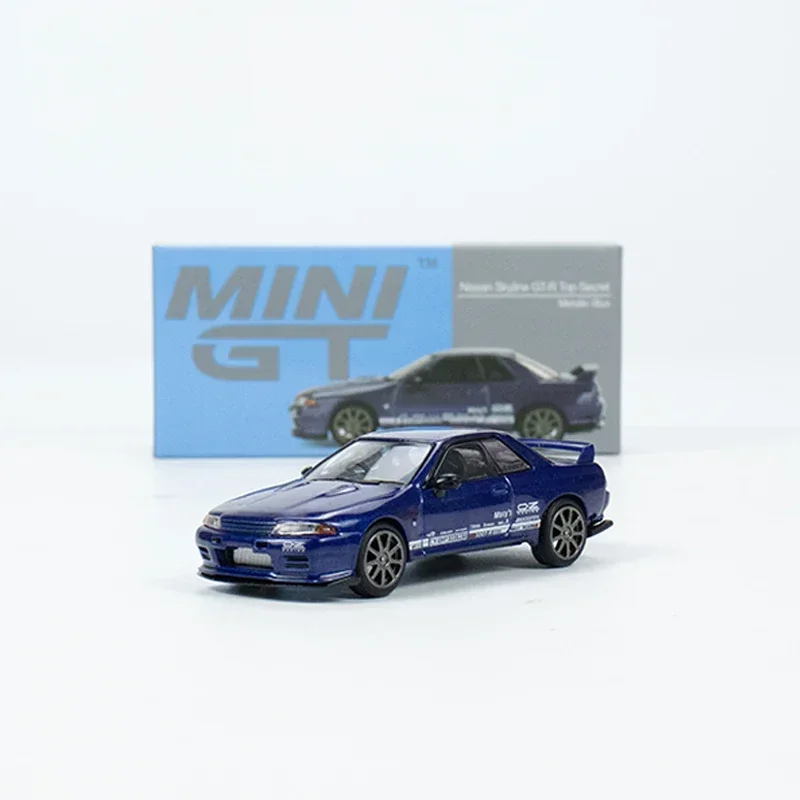 MINIGT 1:64 Model Car Skyline GT-R VR32 Alloy Die-Cast #589 RHD Metallic Blue