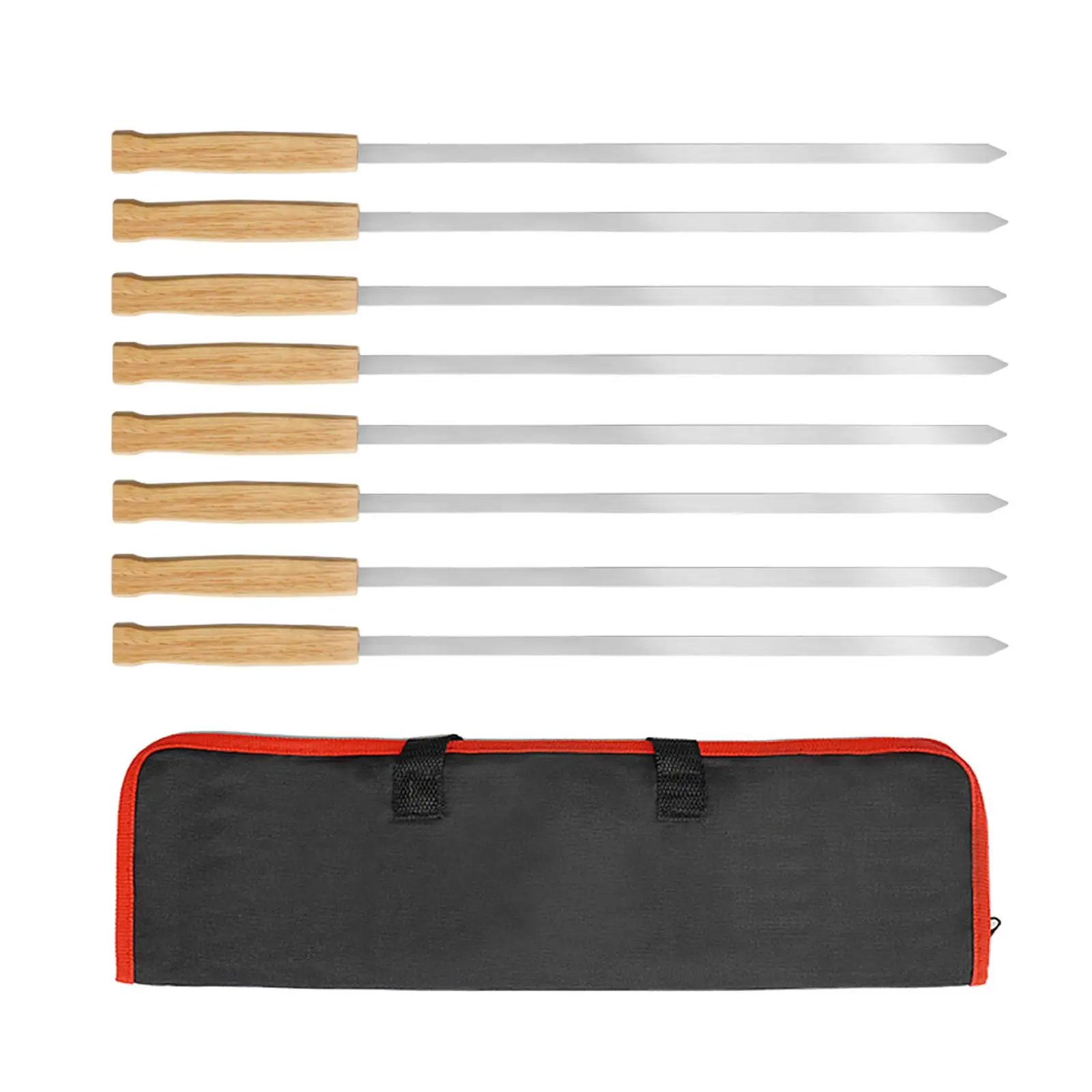 

8x Flat BBQ Barbecue Skewer BBQ Barbecue Sticks for Meats Vegetables Chicken