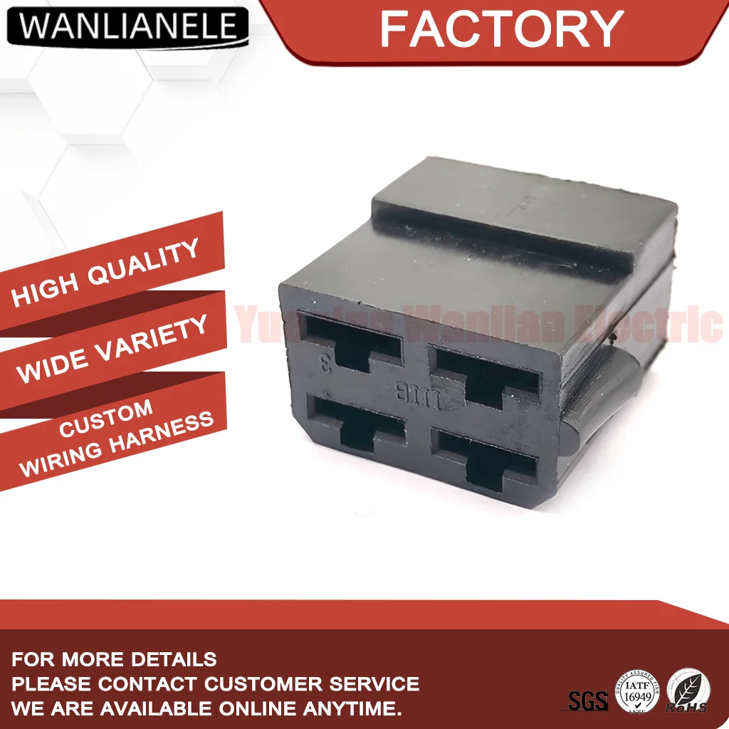 50 Sets 180900 4Pin 6.35mm Pitch Automotive Connector Female Housing FASTIN-FASTON 250 Series Car Plug