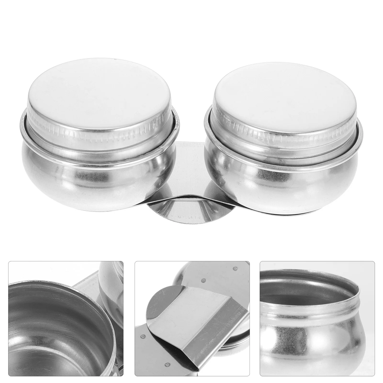 Podwójny pojemnik ze stali nierdzewnej z pokrywkami, duża pojemność, szczotka z klipsem, kubek do mycia, do zajęć plastycznych, malowania, akwareli, olejnych.