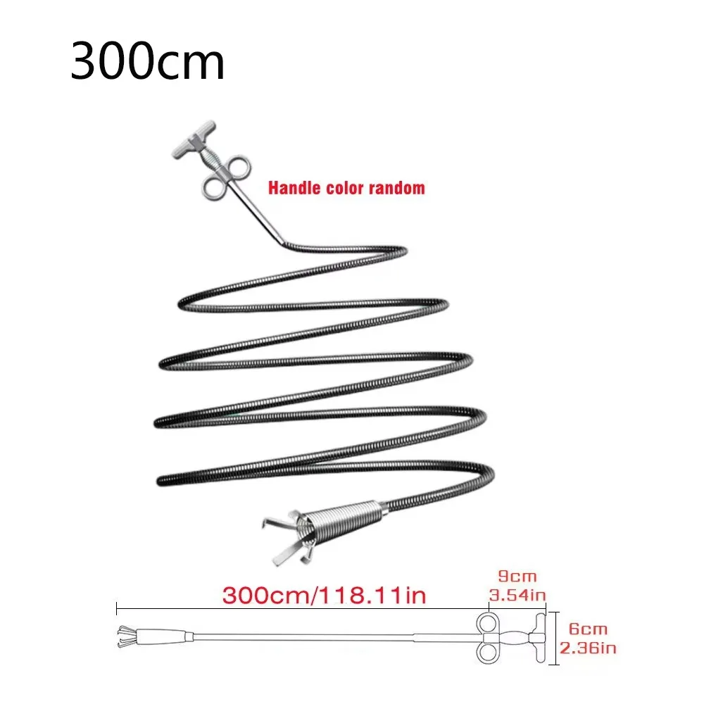 

Прочный инструмент для удаления труб 60-300 см, металлический инструмент для удаления засоров, инструмент для очистки сантехники, чистка канализации