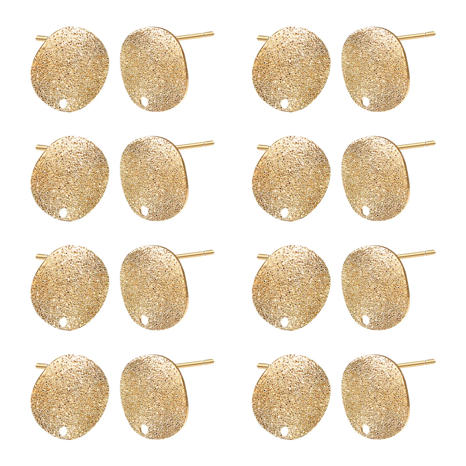 20 Pcs DIY Jewelry Accessories Alloy Flat Earring Making Posts Round Earrings Studs for