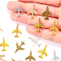 20pcs 5 colors aircraft Charms Zinc alloy Pendant for Necklace earring Pendant DIY Handmade Jewelry 23*15mm J175