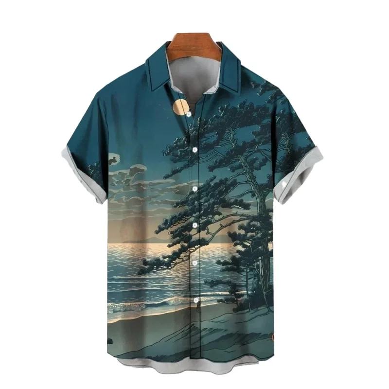 Hawaiian shirt: printed short sleeved quick drying beach casual party holiday shirt