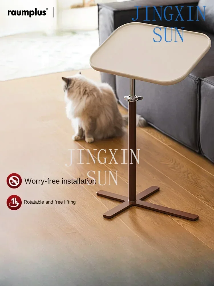 Mobile sofa side table liftable rotating bedside table small coffee table storage Bauhaus Little White Goose