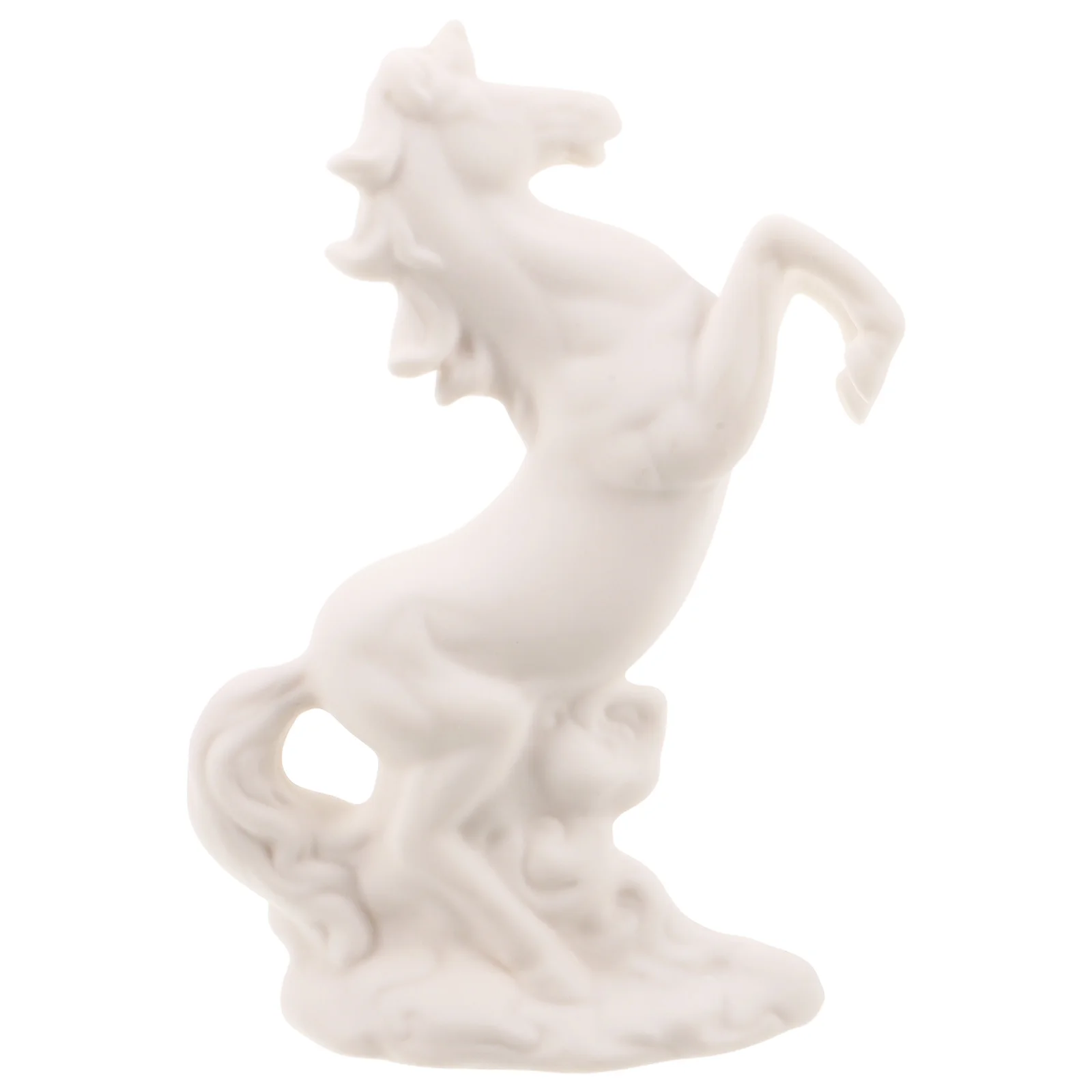 

White Ceramic Horse Statue Galloping Design for Desk Cabinet Decor Fengshui Prosperity Symbol Animal Collection Ornament Running