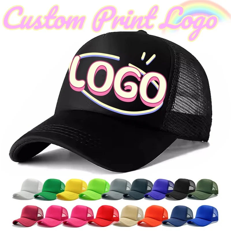 Customized Printed Logo Truck Driver Baseball Cap Suitable Both Men And Women Sponge Mesh Hat Sunshade And Sun Protection Caps