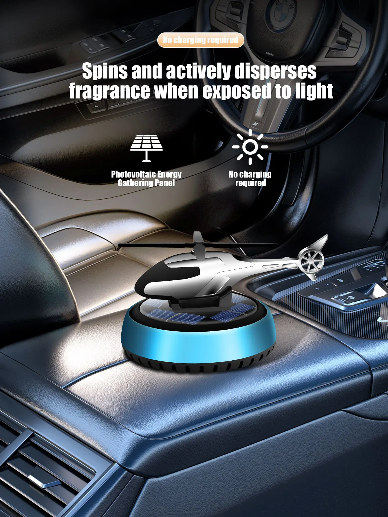 

Propeller Rotating Flavoring Diffuser Interior Accessories Solar Helicopter Car Air Freshener Interior Accessories Decoration