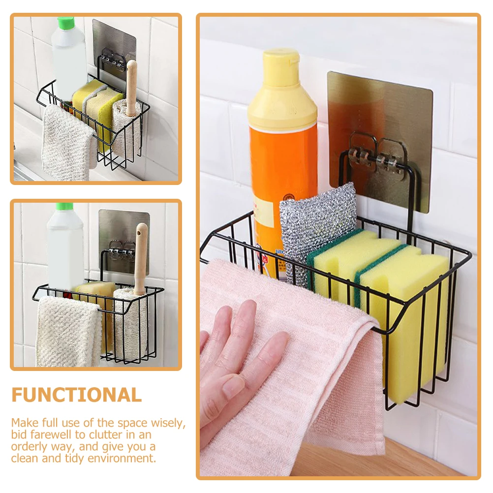 

Nail Storage Shelf Wrought Iron Hanging Basket Large Capacity Water Resistant Bathroom Toiletries Mounted