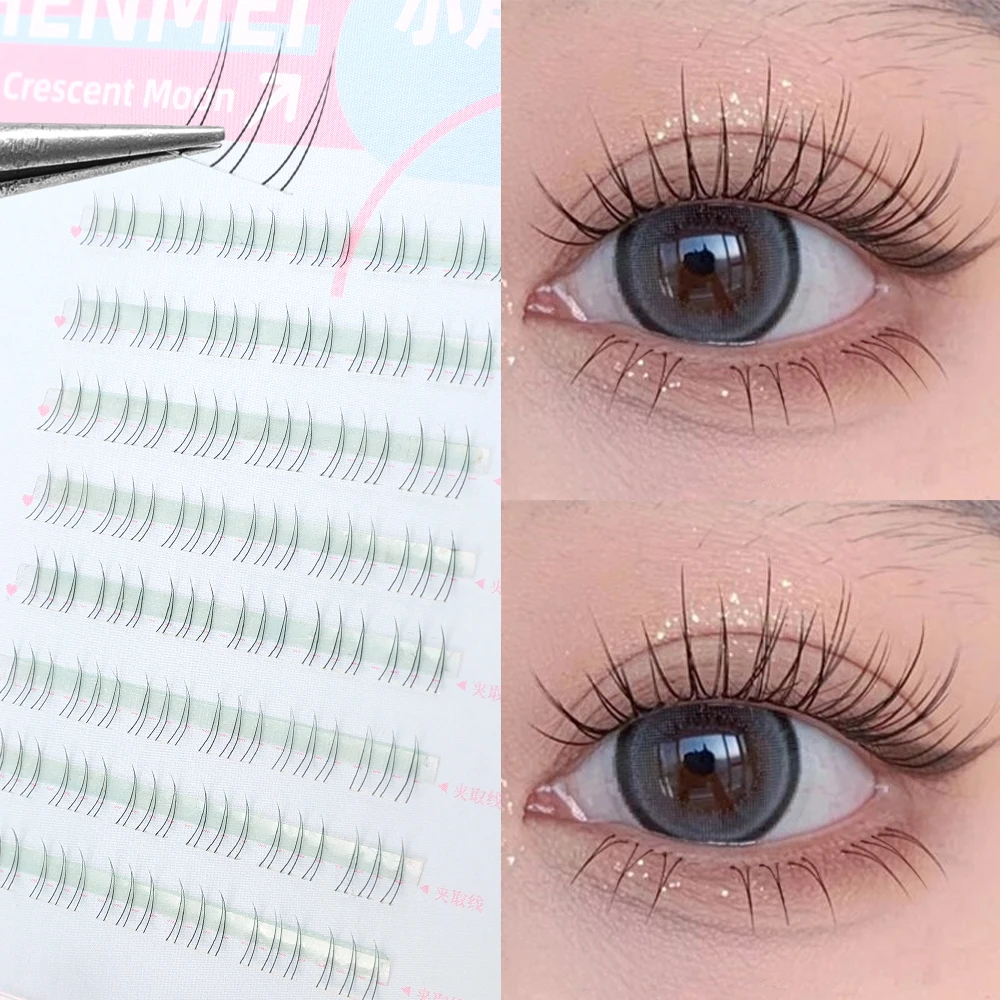 Natural Cat Ear Lower Eyelashes Clear Stem Segment Grafting Mink C-curve Cluster False Lashe Under Lashes Extension Daily Makeup