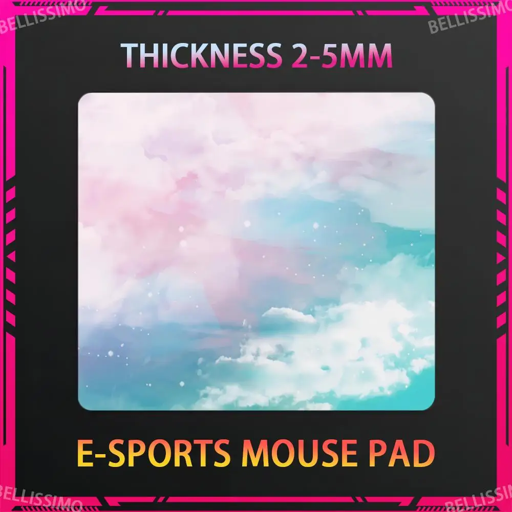 Pink Cloud Small HD Printed Desk Mat Gaming Anime MousePad Cute Rubber Keyboard Pad E-sports Cute Non-slip Best Choice Mouse Pad