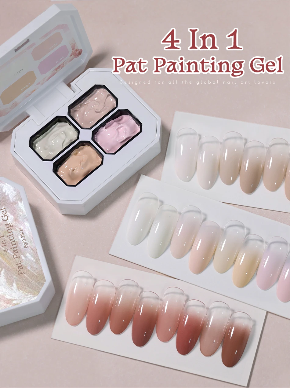 UR SUGAR 4 IN1 Pat Malerei Gel Nagel 4 Farben Farbverlauf Malerei Gel Nail art Semi Permanent Soak Off UV Nägel Verwendet Für Gel DIY – Detail 1
