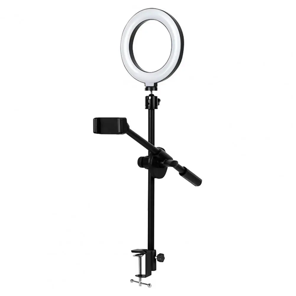 

Live Broadcast Stand Desktop Mobile Phone Fill Light 360 Degrees Rotation Stepless Dimming Detachable Holder Atmosphere Lamp