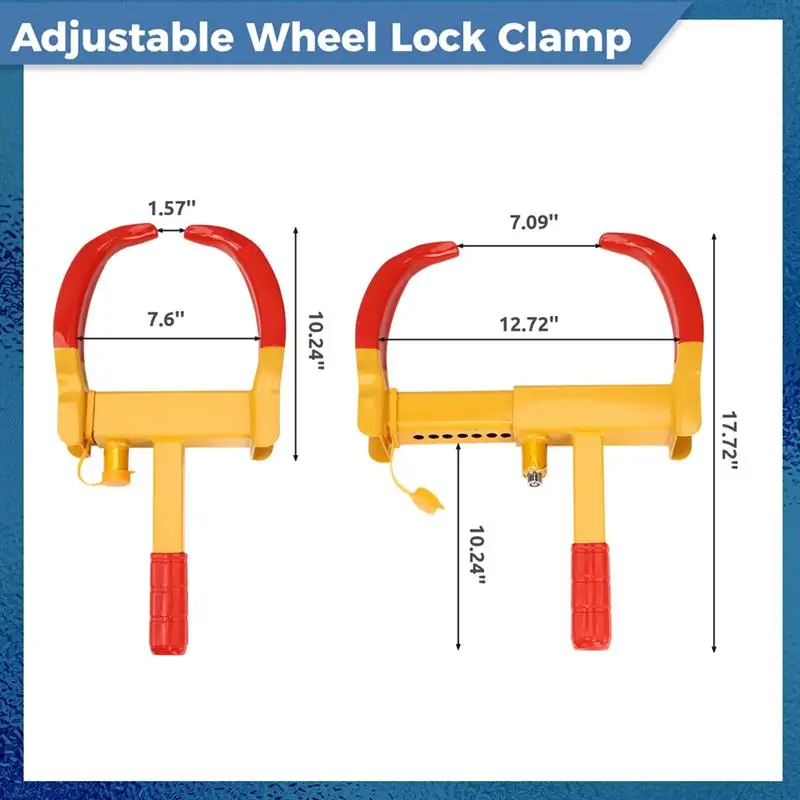 2 Packungen Rad schlösser Universal Fahrzeug Rad klemm schlösser verstellbare Sicherheits reifens chlösser für Räder 7-11 ''Breite passen Autos LKW