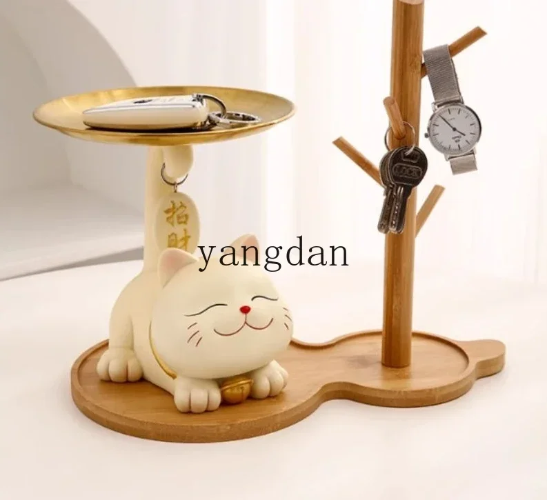 YD Lucky Cat Entrance Ornament Living Room Shoe Cabinet Home Decoration Pallet Shelf Home Accessories