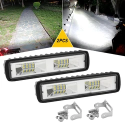 2Pcs 48W 6inch Car LED Headlight Work Light 12V 24V for Motorcycle Truck Boat Tractor Trailer Offroad Working Light Spotlight