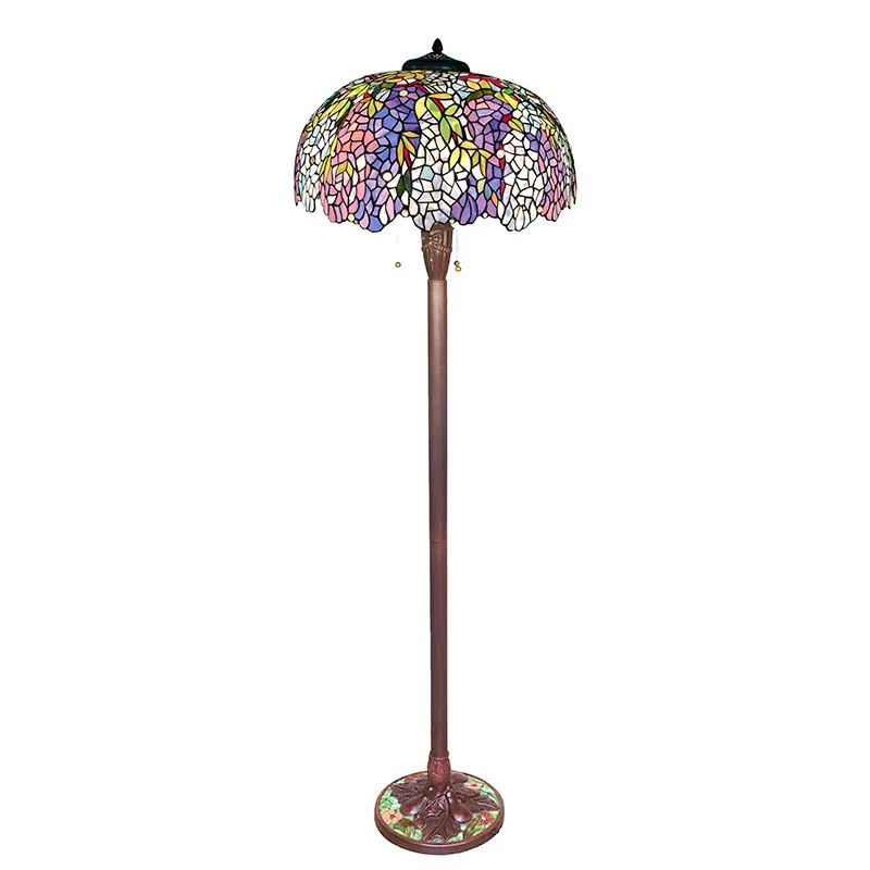 22 inch blue wisteria living room floor lamp, bedroom study sofa tea table standing lamp