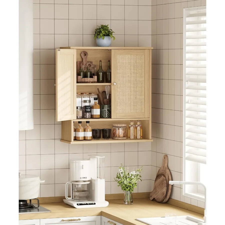 Rattan Wall Medicine Cabinet 4