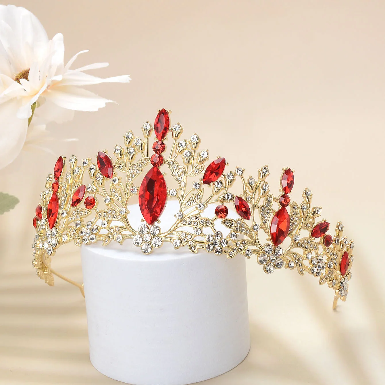 تاج الزفاف للعروس – تاج الأميرة الكريستالي، غطاء رأس من حجر الراين اللؤلؤي المزيف، إكسسوارات شعر الزفاف العتيقة