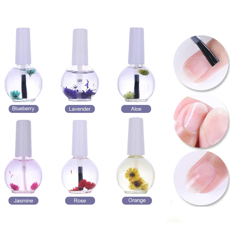 15ml Nail Care Oil Treatment Nutritious Gel Polish Dried Flowers Softener Nutritional Cuticle Oil Edge Repair Nail Art Tool