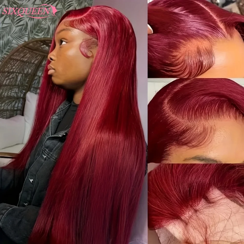 99J بورجوندي الدانتيل الجبهة الباروكات شعر طبيعي مفرود للنساء قبل قطعها 13x6 الدانتيل الباروكات الأمامية شعر الإنسان HD شعر مستعار دانتيل شفاف