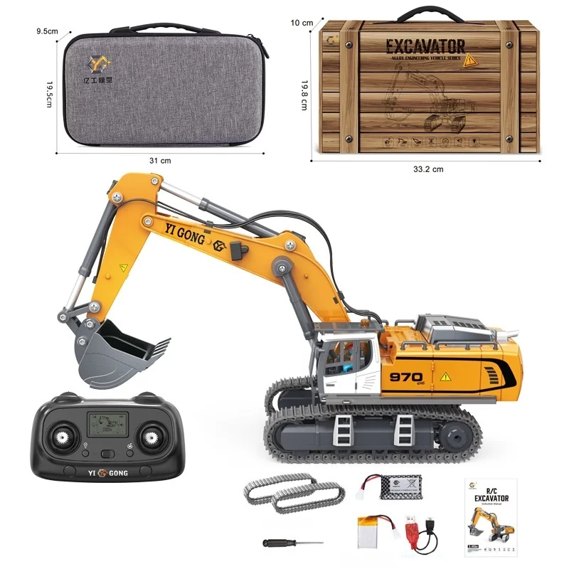 New Optimization Screw Drive Loader Remote Control Excavator 1/50 Alloy Engineering Vehicle Model Rc Construction Toy For Adults